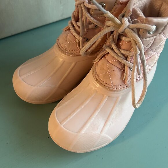 Sperry Toddler Girls Port Duck Boots Pink Rain Boots Size 10 Snow Boots Mud Boot - Picture 7 of 13